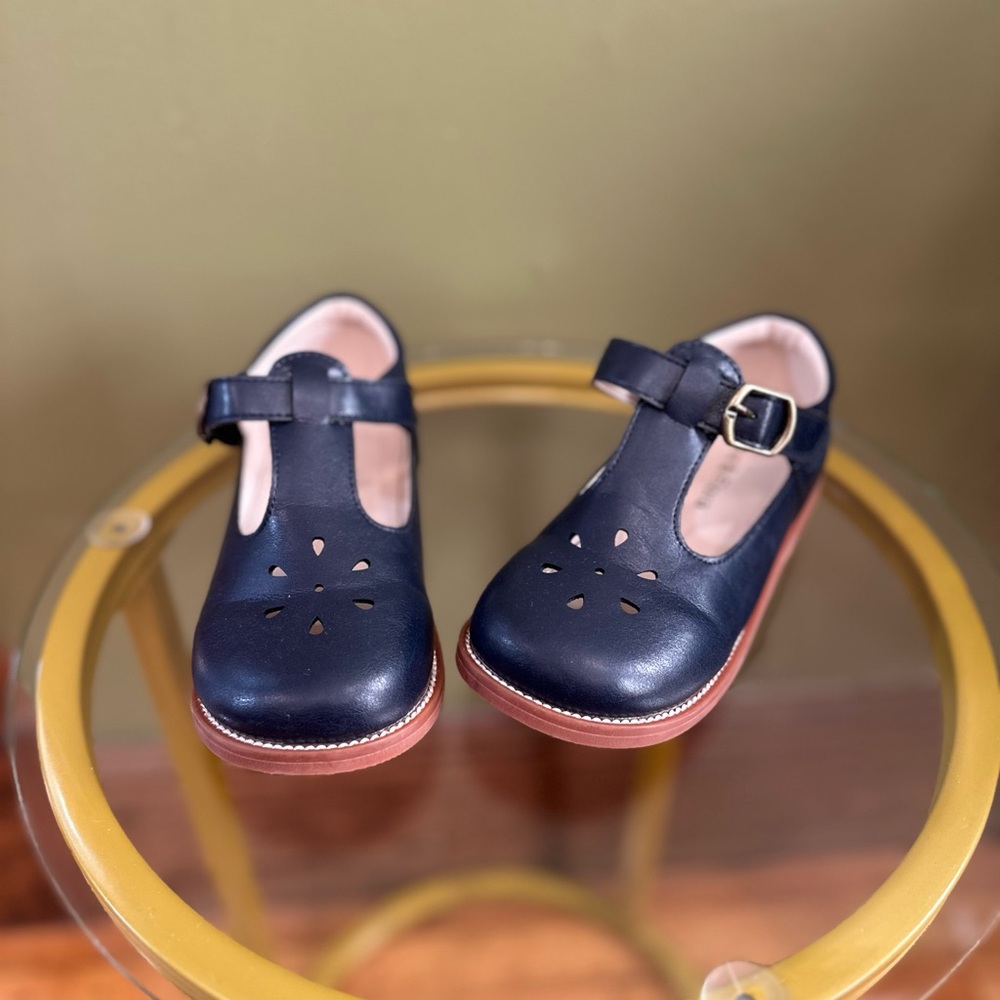 Navy Kids Dress Shoes with Buckle